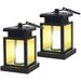 2Pack LED Solar Lantern Lights Outdoor Waterproof Hanging Candle Lantern Lights for Garden Yard Lawn Decoration