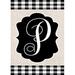 Swooflia Monogram Garden Flag Initial Letter P Small Buffalo Plaid Yard Flag for Outdoor Outside Decor Burlap Garden Banner 12x18 Inch Double Sided HYQ-240