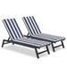 Outdoor Chaise Lounge Chair Set With Cushions Five-Position Adjustable Aluminum Recliner All Weather For Patio Beach Yard Pool