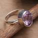Posh Purple,'Polished Sterling Silver and Amethyst Single Stone Ring'