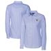 Women's Cutter & Buck Blue Seattle Mariners City Connect Stretch Oxford Tri-Blend Striped Long Sleeve Dress Shirt