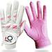 Golf Gloves Women Left Hand Right All Weather Rain Grip Value 2 Pack Ladies Soft Pink Glove Lh Rh Both Hand Fit Size Small Medium Large XL