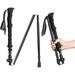 CLINE Travel Folding Trekking Hiking Pole with Carrying Case Collapsible Cane Adjustable Walking Stick Portable Mobility Aid for Women Men Hikers Gift Black
