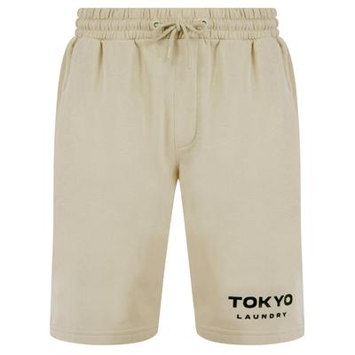 Jogger Shorts Figure Motif Brushback Fleece Jogger Shorts in Stone / M - Tokyo Laundry