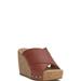 Lucky Brand Valmai Cork Wedge - Women's Accessories Shoes Wedges in Spacedye Brown, Size 10