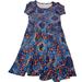 Lularoe Dresses | Lula Roe Dress Women Multicolor Fit And Flare Short Sleeve Casual Xl | Color: Blue | Size: Xl