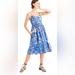 J. Crew Dresses | J Crew Linen Spaghetti Strap Tea Dress In Ratti Tropical Toile Dress | Color: Blue/White | Size: 2