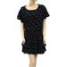 Anthropologie Dresses | Anthropologie Batik Printed Mini Dress Ruffle Black Resort Lace M New | Color: Black | Size: M