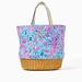 Lilly Pulitzer Bags | Lilly Pulitzer Wicker And Canvas Tote Celestial Blue Seek And Sea | Color: Blue/Pink | Size: Os