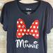 Disney Tops | Disney, Women's Black Minnie T-Shirt With Red/White Polka Dot Bow Front, | Color: Black/Red | Size: Sz L/G(11-13)