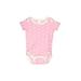 Short Sleeve Onesie: Pink Floral Motif Bottoms - Size 0-3 Month