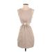 Zara Casual Dress - Mini Crew Neck Sleeveless: Tan Solid Dresses - Women's Size Small