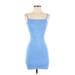 Abercrombie & Fitch Casual Dress - Bodycon Square Sleeveless: Blue Solid Dresses - Women's Size X-Small Petite