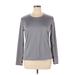 Avia Active T-Shirt: Gray Solid Activewear - Women's Size X-Large