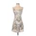 J.O.A. Just One Answer Casual Dress - Mini: Ivory Snake Print Dresses - Women's Size X-Small