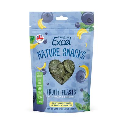 3x60g Burgess Excel Nature Snacks Fruity Feasts