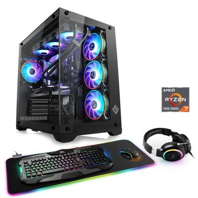 CSL Gaming-PC "Aqueon A78240 Advanced Edition" Computer Gr. Microsoft Windows 11 Home (64 Bit), 64 GB RAM 1000 GB SSD, schwarz Gaming PCs