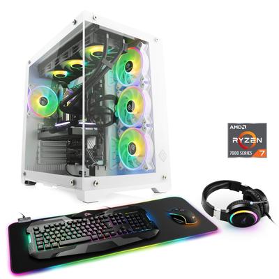 CSL Gaming-PC "Aqueon A78310 Advanced Edition" Computer Gr. Microsoft Windows 11 Home (64 Bit), 32 GB RAM 1000 GB SSD, weiß