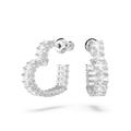 Paar Creolen SWAROVSKI "Schmuck Geschenk Matrix Ohrringe Herz, 5647591, 565317" Gr. S, silber (metallfarben, kristallweiß, kristallweiß), Ohrringe, Damen, S, Metall, mit Swarovski Zirkonia (synth.)
