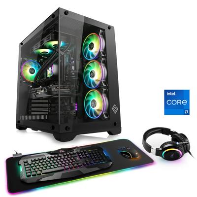 CSL Gaming-PC "Aqueon C77311 Advanced Edition", schwarz, Microsoft Windows 11 Home (64 Bit), 32 GB RAM 1000 GB SSD, Computer
