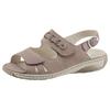 Riemchensandale WALDLÄUFER "GARDA", Damen, Gr. 4 (37), beige (sand), Nubukleder, klassisch, Schuhe, Sommerschuh, Sandalette, Keilabsatz, mit Druckknopf, G-Weite