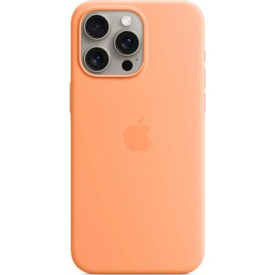 APPLE Smartphone-Hülle "iPhone 15 Pro Max Silikon mit MagSafe" Hüllen Gr. Apple iPhone 15 Pro Max, orange (sorbet orange)