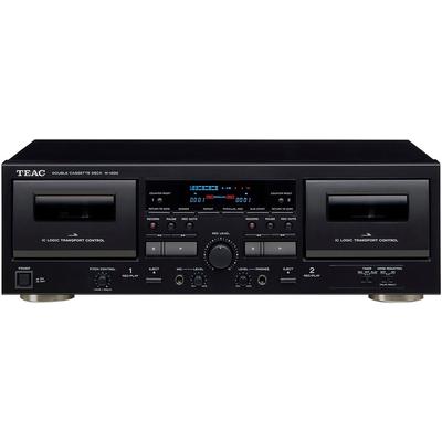 TEAC Kassetten Player "W-1200", schwarz, B:43,5cm H:14,5cm T:28,58cm, Abspielgeräte