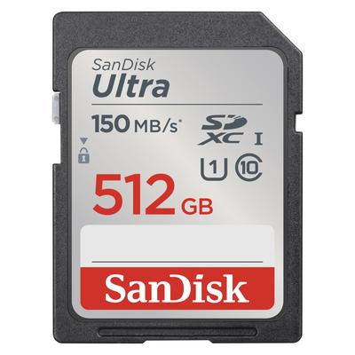 SANDISK Speicherkarte "SDXC Ultra 512GB (Class 10/UHS-I/150MB/s)" Speicherkarten Gr. 512 GB, grau Speicherkarten