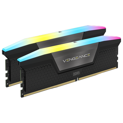 CORSAIR PC-Arbeitsspeicher "VENGEANCE RGB DDR5 Memory", schwarz, 2 x 16 GB, Arbeitsspeicher, RGB