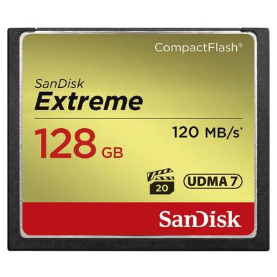 SANDISK Speicherkarte "CF Extreme", gold (goldfarben), 128 GB, Speicherkarten