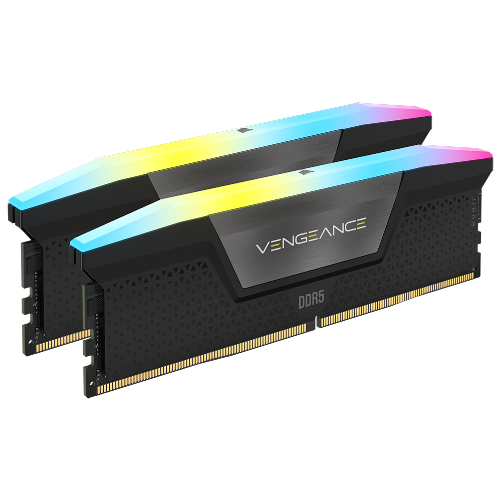 CORSAIR PC-Arbeitsspeicher "VENGEANCE RGB DDR5 Memory", schwarz, 2 x 32 GB, Arbeitsspeicher, RGB Image