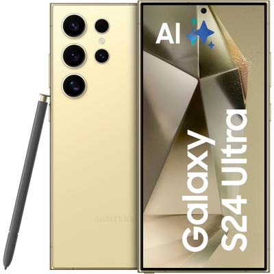 SAMSUNG Smartphone "Galaxy S24 Ultra 256GB" Mobiltelefone lila (titanium yellow) Smartphone Android Bestseller