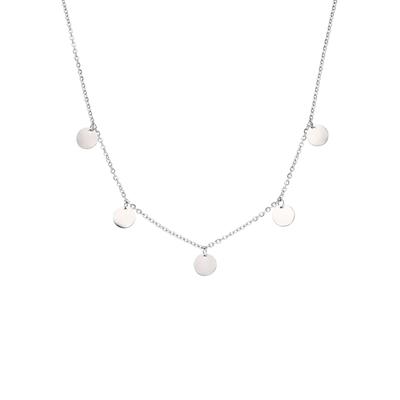 Kette mit Anhänger PURELEI "Schmuck Geschenk Kalea, Plättchen, Kreis, rund, Necklace-Kalea", silber (edelstahlfarben), Halsketten, Damen, Edelstahl, L: 45cm Image