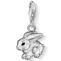 Charm-Einhänger THOMAS SABO "Hase, 0819-007-12" Charms rosa (silberfarben, schwarz, rosa) Damen Charms Anhänger