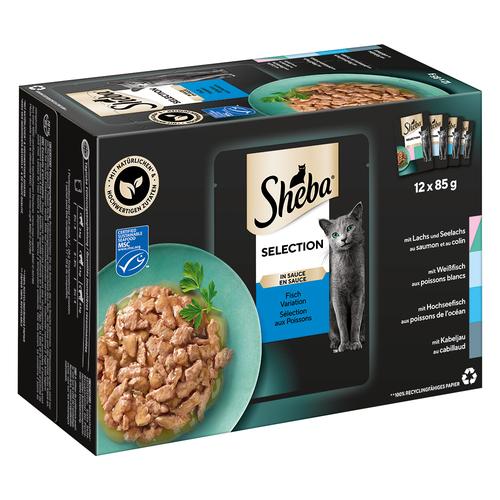 24x 85g Multipack Sheba Varietäten Frischebeutel Sauce Collection Katzenfutter nass