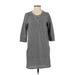 JACK Casual Dress - Shift Crew Neck 3/4 sleeves: Gray Dresses - Women's Size Small