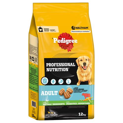 12kg Pedigree Professional Nutrition Adult mit Rind & Gemüse Hundefutter trocken