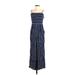 Forever 21 Contemporary Casual Dress Square Sleeveless: Blue Stripes Dresses - Women's Size Small