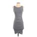 Leith Casual Dress - Bodycon Scoop Neck Sleeveless: Gray Marled Dresses - Women's Size X-Small