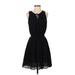 Universal Thread Casual Dress - A-Line: Black Solid Dresses - Women's Size Small