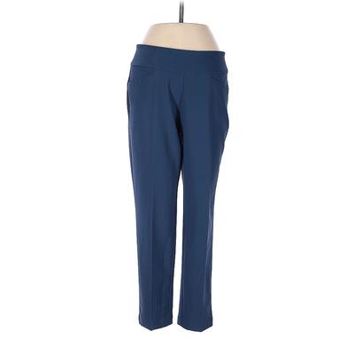 Adidas Dress Pants - Low Rise Straight Leg Boyfriend: Blue Bottoms - Women's Size Small