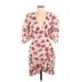 Nasty Gal Inc. Cocktail Dress - Wrap: Ivory Floral Dresses - New - Women's Size 2