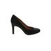 Kelly & Katie Heels: Slip-on Stilleto Classic Black Print Shoes - Women's Size 8 - Round Toe