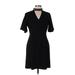 Ann Taylor Casual Dress - Sheath Mock Short sleeves: Black Dresses - Women's Size 10 Petite