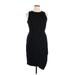 White House Black Market Casual Dress Crew Neck Sleeveless: Black Stripes Dresses - Women's Size 14 Petite