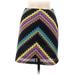 Anna Sui Casual A-Line Skirt Knee Length: Black Chevron/Herringbone Bottoms - Women's Size 6