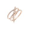 Fingerring ELLI "Verschlungen Kristalle 925 Silber" Gr. 52, rosa (rosegold), Fingerringe, Damen, 52mm,mit Steinen, Silber 925 (Sterlingsilber), 12mm