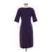 J.Crew Casual Dress - Sheath: Purple Solid Dresses - Women's Size 4