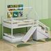 Twin over Twin House Futon Bunk Bed w/ Bookcase by Cosmic in White | 73 H x 41.7 W x 77.4 D in | Wayfair COS80007179AAK