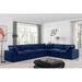 Blue Sectional - Meridian Furniture USA 160" Wide Velvet Reversible Modular Corner Sectional Velvet | 35 H x 160 W x 120 D in | Wayfair